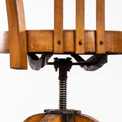 1950's French Bentwood Swivel Office Chair