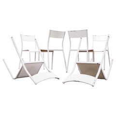 1970’s French Mullca All White Laminate Stacking Dining Chairs - Set Of Six