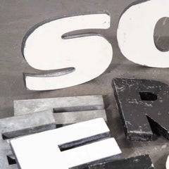 1950s French Zinc Letters, Letter Black E