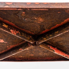 1950's French Rusty Red Metal Outdoor Table