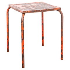 1950's French Rusty Red Metal Outdoor Table