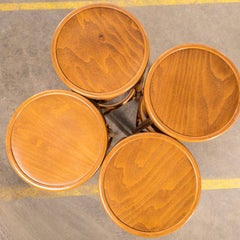 1970’s Blonde Bentwood Bar Stools - Set Of Four
