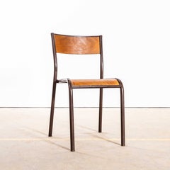 1960’s Chocolate Mullca Stacking Dining Chair – Beech Seat – Set Of Six