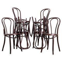 1970’s Classic Hoop Back Bentwood Dining Chairs - Dark Rust - Set Of Eight