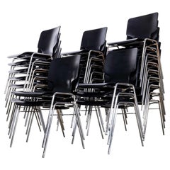 1970's Ebonised Formed Dining Chair - Chrome Legs