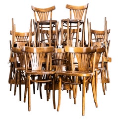 1970's French Fan Back Bentwood Dining Chair - Stamped Seat