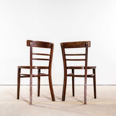 1960's Dark Two Step Ladder Backed Dining Chair - Set Of Ten