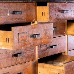 1950's Orginal French Workshop Bank Of Drawers - Twenty One Drawers