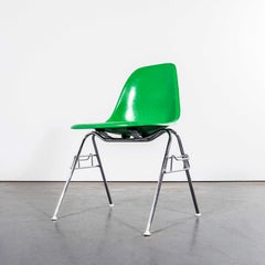 1960's Original Eames DSS Stacking Vivid Green Fibreglass Dining Chair