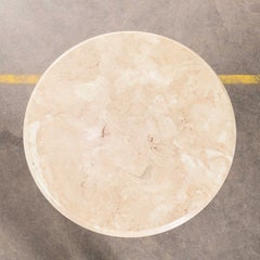 Mesa de bistró francesa de los años 70 con base de fundición y tablero blanco
