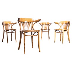 1970's French Fan Back Bentwood Dining Chair - Stamped Seat - Set Of Four
