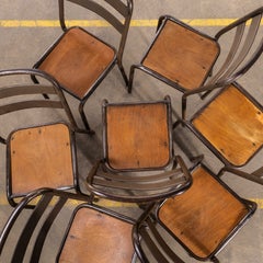 1950’s Original Khaki French Tolix T2 Dining Chair – Set Of Seven