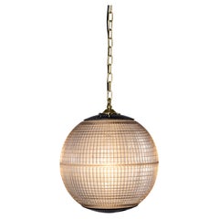 1960's Original Holophane Parisian Glass Globe Lamps - Very Large 18 Inch