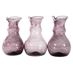 Contemporary Purple Moroccan Mouth Blown Glass Jugs