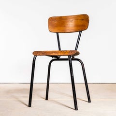 Sedie da pranzo impilabili Mullca Simple Black, francesi degli anni ’60