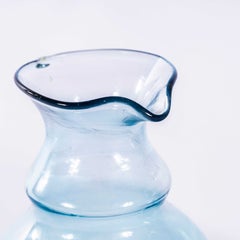 Contemporary Blue Moroccan Mouth Blown Glass Jugs