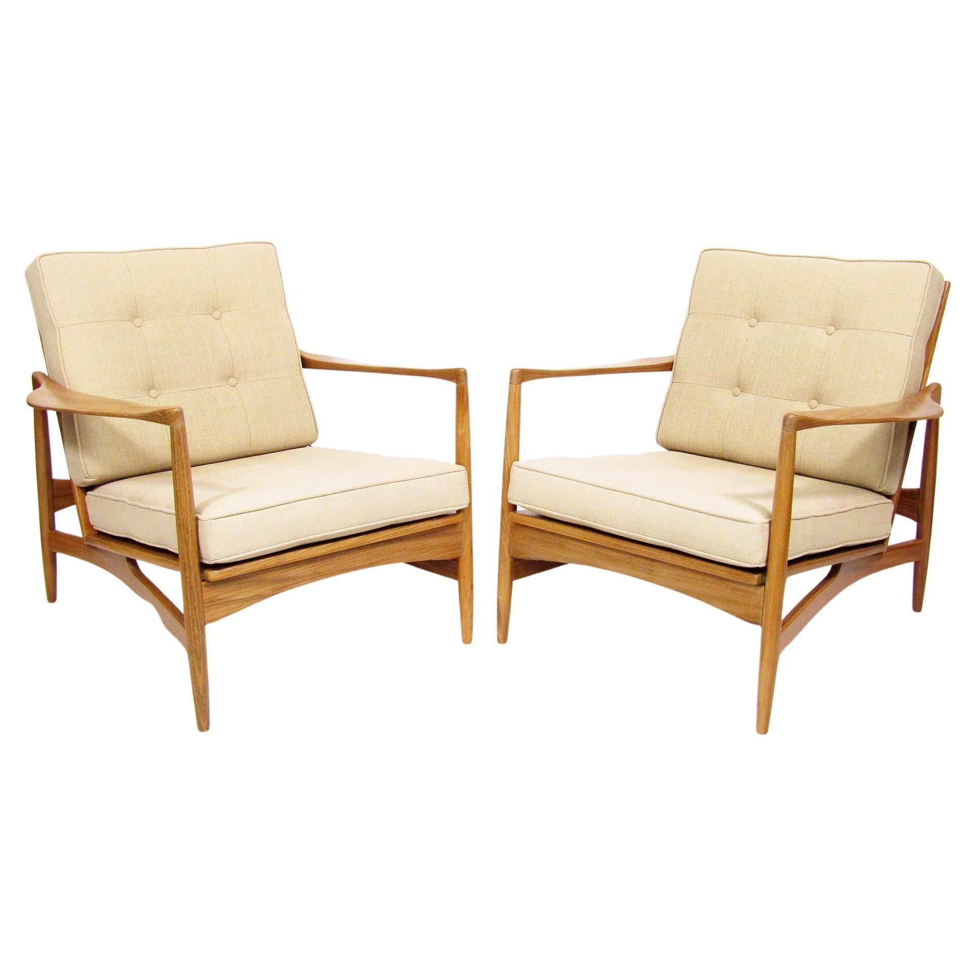 Two Rare Danish "6245" Lounge Chairs in Afromosia by Ib Kofod Larsen for G-Plan