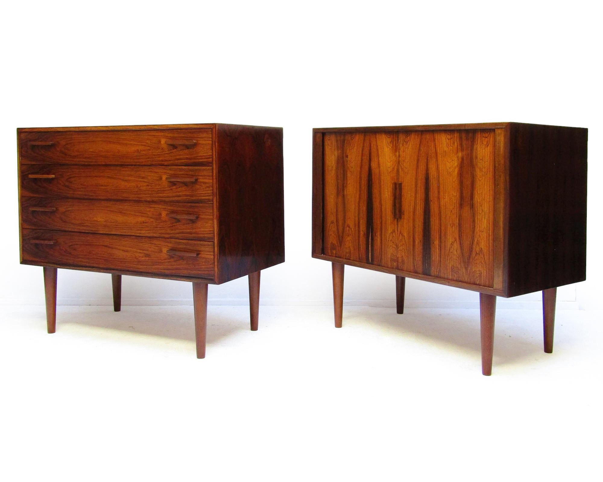 Mid-Century moderno Set di cassapanche e armadietti danesi degli anni '60 in palissandro di Kai Kristiansen per Fm Mobler in vendita