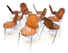 Ten Italian 1960s Charlotte Perriand "Les Arcs" Chairs By Dal Vera
