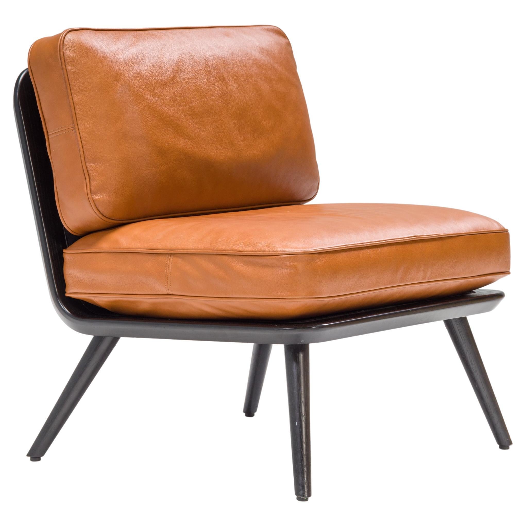 Fredericia by Space Copenhagen Tan Leather Spine Lounge Chair
