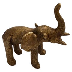 Bronze Animal Sculpture - African, Baule Ivory Coast Bronze Elephant, Unique