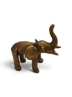 Bronze Animal Sculpture - African, Baule Ivory Coast Bronze Elephant, Unique