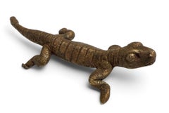 Bronzeskulptur eines Tieres – afrikanisch, Gecko aus Bronze der Baule aus der Elfenbeinküste, Unikat