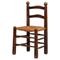 Charles Dudouyt Oak and Straw chairs