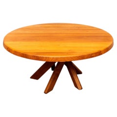 Pierre Chapo, 'Sfax' T21E, Dining Table, Solid French Elm, 1970's