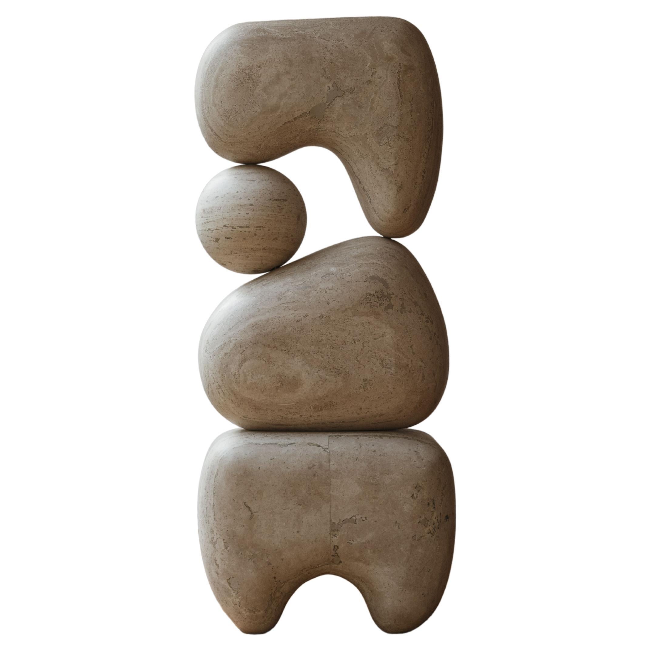 ARIA COMPOSITION V, Travertine Marble Sculpture by Rebeca Cors For Sale