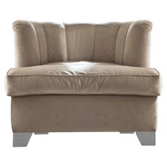 Giorgio Collection Occasional Armchair Iguana Lizard Printed Leather and Velvet