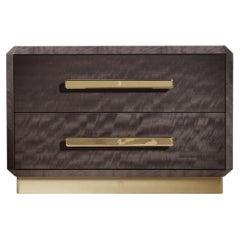 Giorgio Collection Makore Tavolo da notte in legno di mogano con finitura lucida