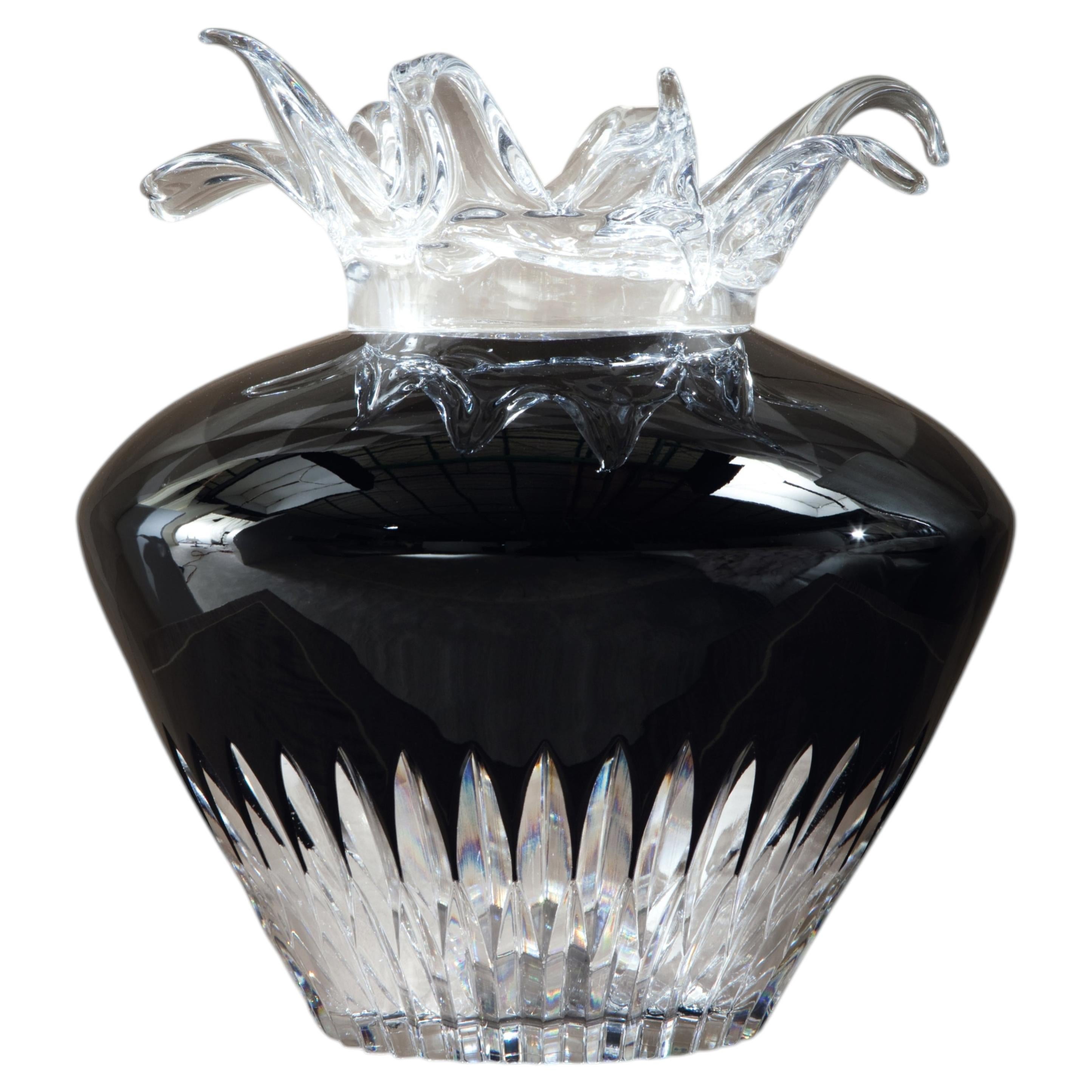Giorgio Collection Ariel Crystal Vase, Hand-Crafted Murano Glass For Sale