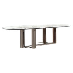 Giorgio Collection Italian Boat Ship oval table with marble top