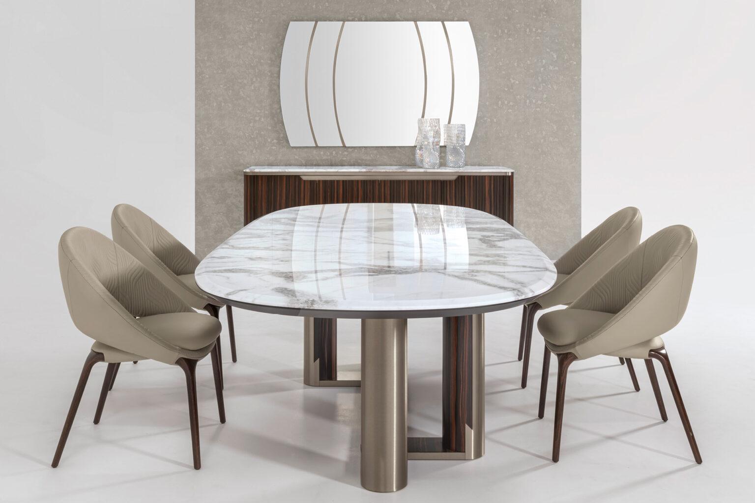 italien Giorgio Collectional Italian Boat Ship table ovale avec plateau en marbre en vente