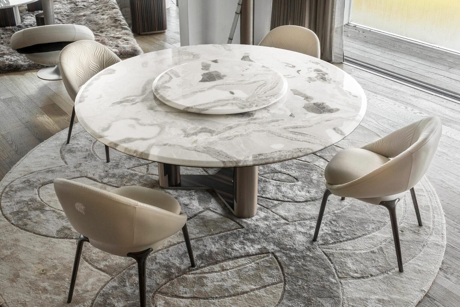 Giorgio Collectional Table ronde italienne Luxor avec plateau en marbre Neuf - En vente à New York, NY