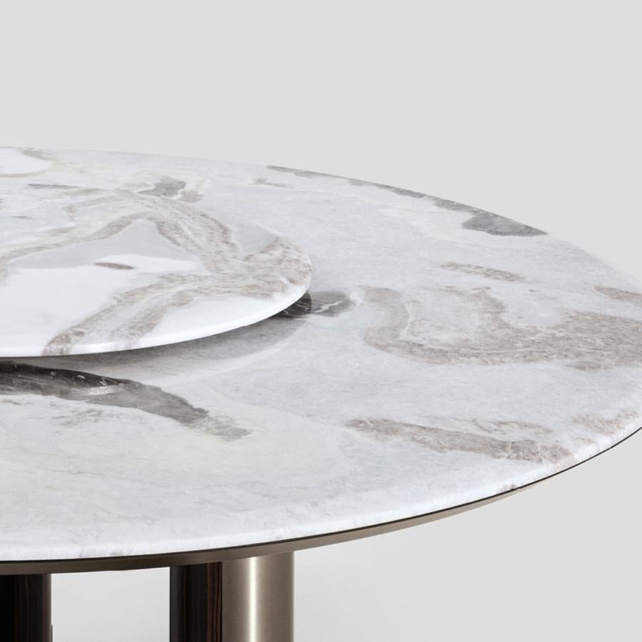 XXIe siècle et contemporain Giorgio Collectional Table ronde italienne Luxor avec plateau en marbre en vente