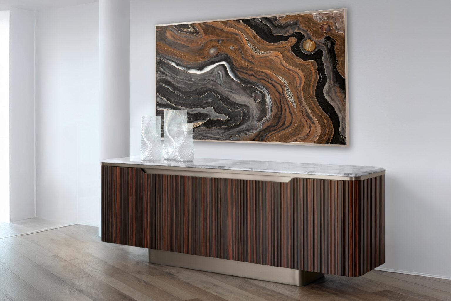 Buffet Luxor italiano Giorgio Collection con encimera de mármol Italiano en venta