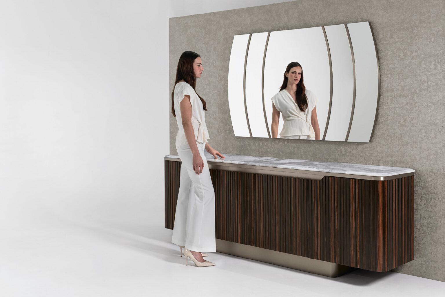 Buffet Luxor italiano Giorgio Collection con encimera de mármol Hecho a mano en venta