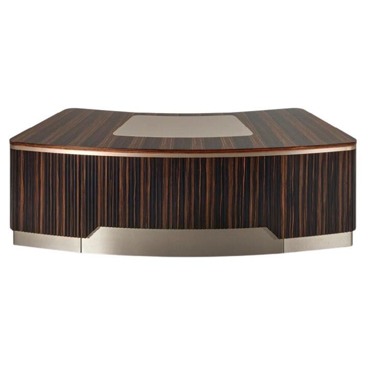 Giorgio Collection Italian Luxor Ebony Makassar Presidential desk en vente