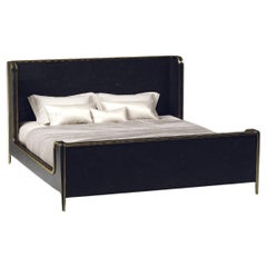 Shell Inlaid Bed with Bronze-Patina Brass Details by R&Y Augousti