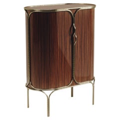 Macassar Wood Bar Cabinet with Bronze-Patina Brass Details by R&Y Augousti