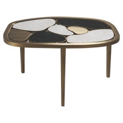Shagreen, Quartz & Onyx Nesting Coffee Table with Brass Details by Kifu Paris