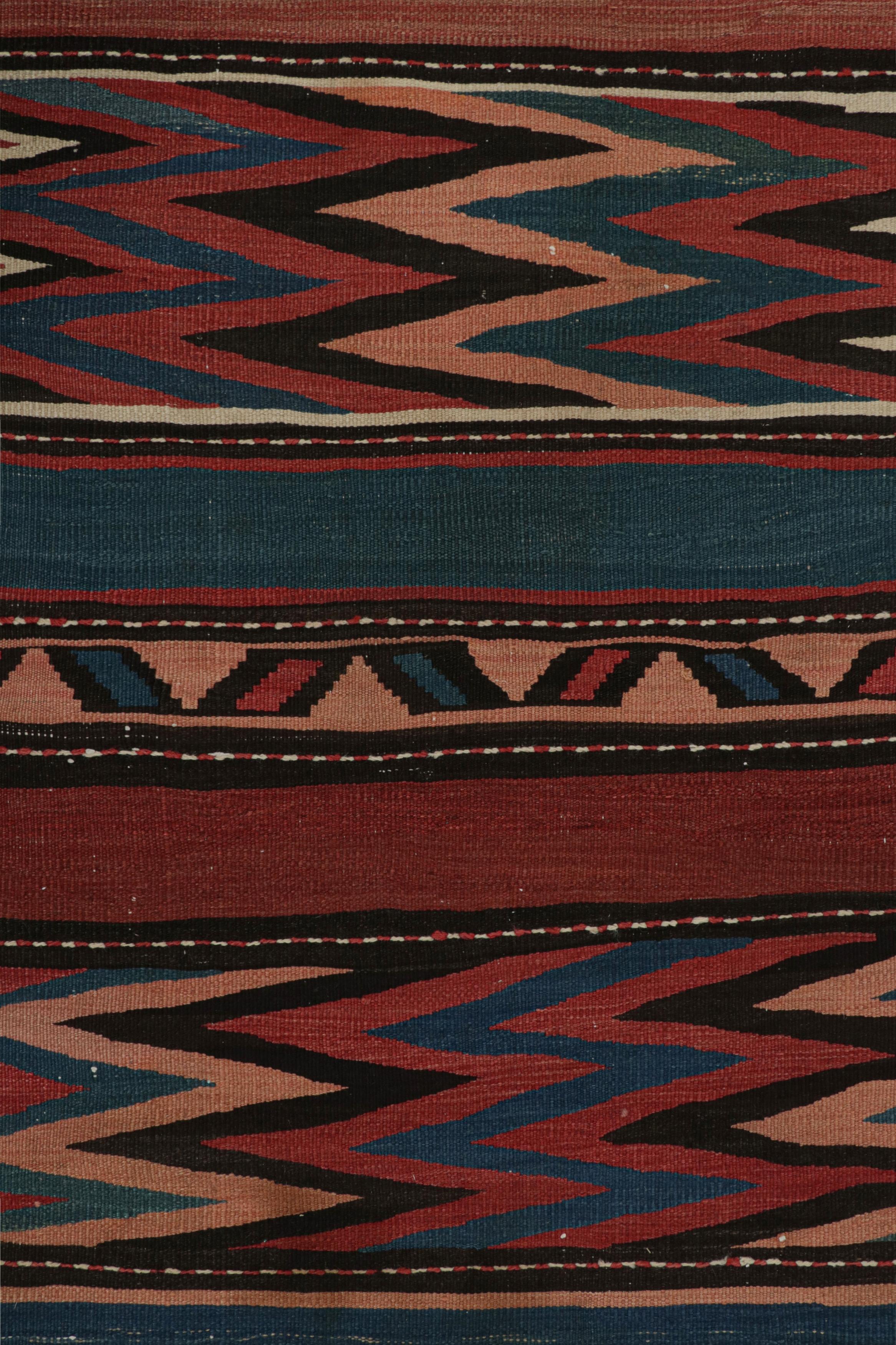 Mid-20th Century Vintage Midcentury Shahsavan Tribal Red and Blue Wool Kilim Rug