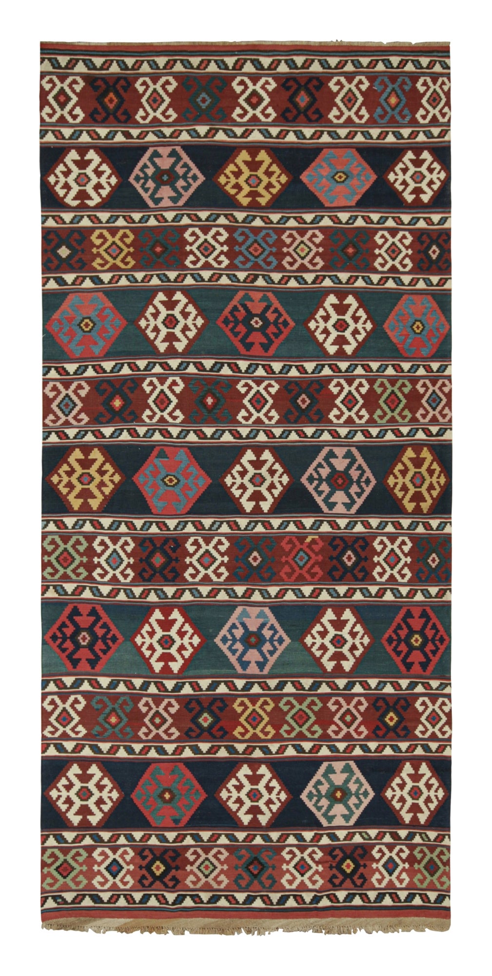 Vintage Azerbaijan Persian Kilim with Geometric Patterns For Sale