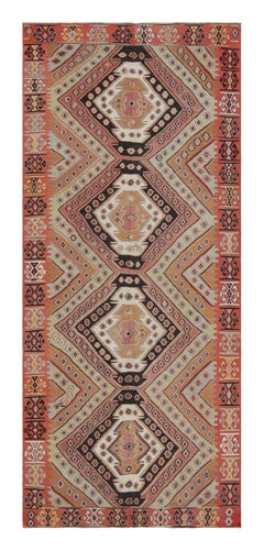 Vintage Midcentury Malatya Orange Multi-Color Wool Kilim Rug by Rug & Kilim