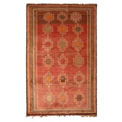Antique Gabbeh Rug Coral Orange and Red Wool Persian Tribal by Rug & Kilim
