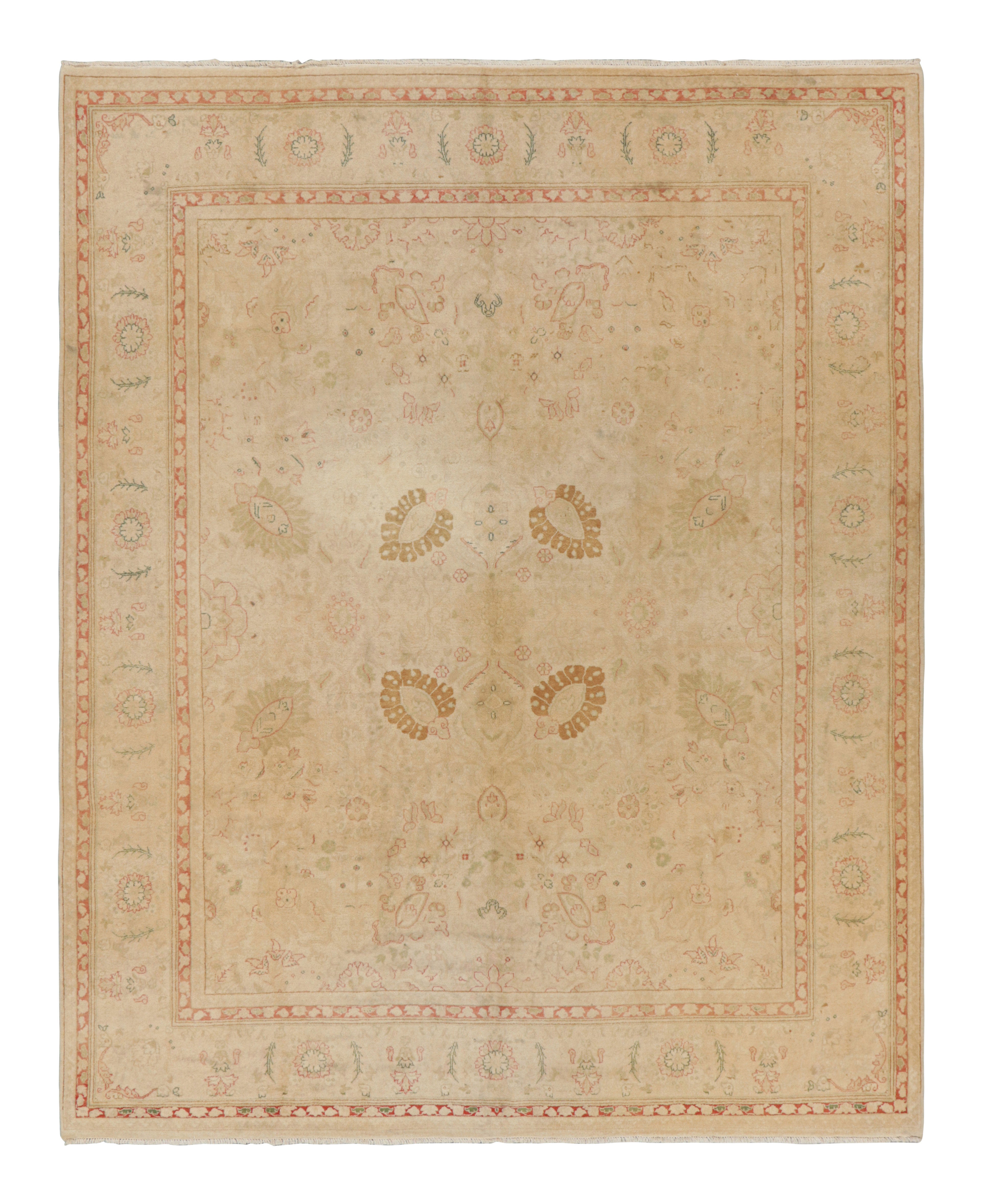 Rug & Kilim’s Sultanabad Style Rug in Beige-Brown with Floral Patterns