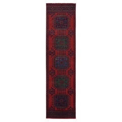 Traves de Mesa 1950 Midcentury Vintage Oushak Rojo Medallón by Rug & Kilim