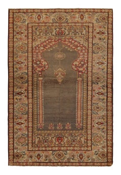 Antique Kayseri rug in Red, Gold & Beige Floral Patterns by Rug & Kilim